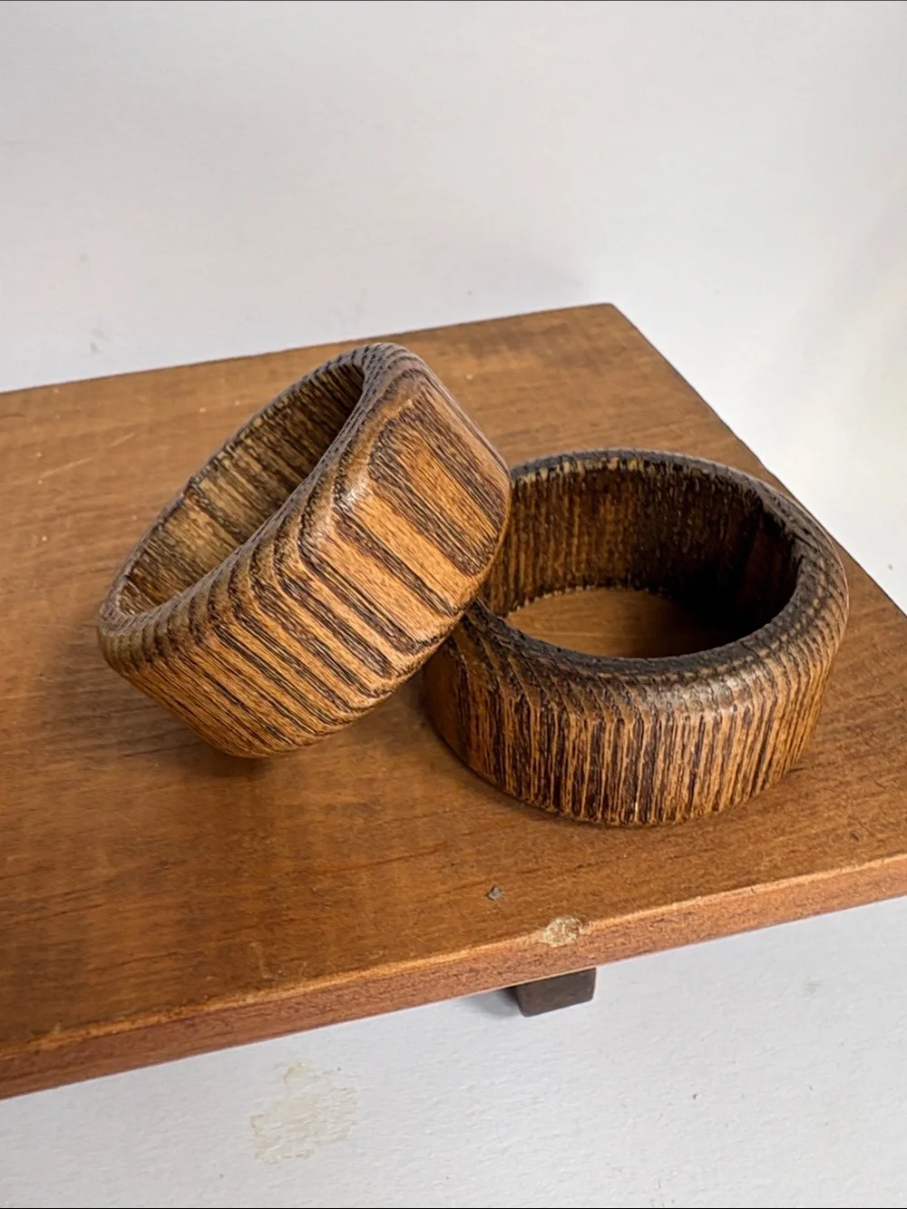 Mixed Lot Gold Metal and Wood Napkin Rings - Set of Vintage-Style Home Accents